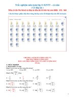 Trắc nghiệm môn Toán lớp 11 KNTT ( có đ. an )