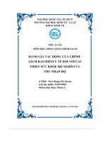 Đánh giá tác động của chính sách bảo hiểm y tế đối với cải thiện sức khỏe hộ nghèo và thu nhập hộ