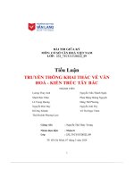 Tiểu luận truyền thông khai thác về văn hoá   kiến trúc tây bắc