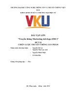 Bài tập lớn truyền thông marketing tích hợp (imc) đề tài chiến lược truyền thông sản phẩm
