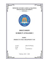 Discussion subject english 3 topic products that disappoint you