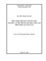 Phát triển đội ngũ chuyên viên tổ chức cán bộ trường đại học công lập theo tiếp cận năng lực