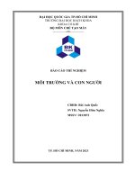 BÁO CÁO THÍ NGHIỆM MÔI TRƯỜNG VÀ CON NGƯỜI