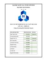 BÁO CÁO THÍ NGHIỆM DUNG SAI VÀ KỸ THUẬT ĐO