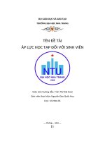 Đề tài áp lực học tập đối với sinh viên