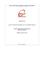 Quản trị nguồn nhân lực tại Bệnh viện K