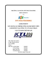 Xây dựng lộ trình công danh nhân viên logistics tại công ty cp giao nhận  vận tải kim thành lợi