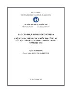 Báo cáo thực hành nghề nghiệp 1  phân tích chiến lược chiêu thị công ty sữa đậu nành việt nam vinasoy trong năm 2021 2022
