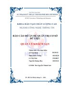 Báo cáo đồ án hệ quản trị cơ sở dữ liệu quản lý khách sạn