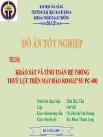 Khảo sát và tính toán hệ thống thuỷ lực trên máy đào komat’su pc 400