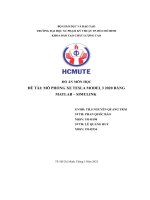 Đồ án môn học đề tài mô phỏng xe tesla model 3 2020 bằng matlab – simulink