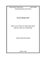 Luận án tiến sĩ Luật học: Pháp luật về đầu tư theo hình thức đối tác công tư ở Việt Nam