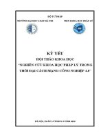 Kỷ yếu hội thảo khoa học cấp Trường: Nghiên cứu khoa học pháp lý trong thời đại cách mạng công nghiệp 4.0