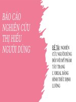 Đề tài nghiên cứu người dùng đối với mỹ phẩm tẩy trang l`oreal bằng hình thức định lương