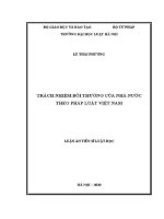 Luận án tiến sĩ Luật học: Trách nhiệm bồi thường của Nhà nước theo pháp luật Việt Nam