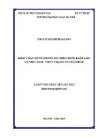 Luận văn thạc sĩ Luật học: Khai thác rừng phòng hộ theo pháp luật Lào và Việt Nam - Thực trạng và giải pháp