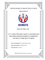 PHÂN TÍCH THỰC TRẠNG VÀ GIẢI PHÁP CHO HOẠT ĐỘNG KINH DOANH DỊCH VỤ MARKETING TẠI CÔNG TY TNHH TRẦN VŨ GROUP