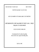 Đề tài nghiên cứu khoa học cấp Trường: Chế định dân chủ đại diện ở Việt Nam - Thực trạng và giải pháp