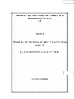 Đề tài từ trường,vật liệu từ và ứng dụng thực tế bài tập nhóm mônvật lý kỹ thuật