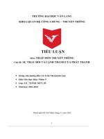 Tiểu luận môn nhập môn truyền thông chủ đề sự thay đổi và cạnh tranh của phát thanh