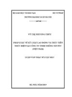 Luận văn thạc sĩ Luật học: Pháp luật về kỷ luật lao động và thực tiễn thực hiện tại Công ty TNHH Thông tin NTT (Việt Nam)