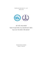 Kỷ yếu tọa đàm bảo vệ quyền của người gửi tiền  tại các tổ chức tín dụng
