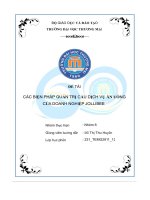 Đề tài các biện pháp quản trị cầu dịch vụ ăn uống của doanh nghiệp jollibee