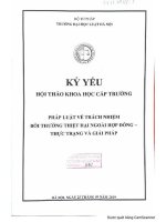 Kỷ yếu hội thảo khoa học cấp Trường: Pháp luật về trách nhiệm bồi thường thiệt hại ngoài hợp đồng - Thực trạng và giải pháp
