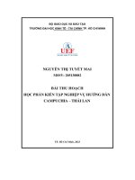 Bài thu hoạch  học phần kiến tập nghiệp vụ hướng dẫn campuchia – thái lan