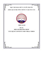 Tiểu Luận - Quảng Cáo - Đề Tài - Một Số Phương Pháp Xây Dựng Content Cho Viral Video