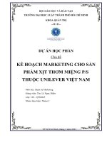 Chủ đề kế hoạch marketing cho sản phẩm xịt thơm miệng ps thuộc unilever việt nam