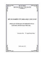 Đề tài nghiên cứu khoa học cấp Trường: Pháp luật về xếp hạng tín nhiệm đối với với các ngân hàng thương mại ở Việt Nam