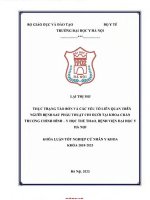 Thực trạng táo bón và các yếu tố liên quan trên người bệnh sau phẫu thuật chi dưới tại khoa chấn thương chỉnh hình y học thể thao bv đhyhn