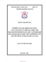 Nghiên cứu đặc điểm lâm sàng cận lâm sàng và hiệu quả điều trị phác đồ methotrexate liều cao phối hợp rituximab trong điều trị lymphoma não nguyên phát tế bào b lớn lan tỏa