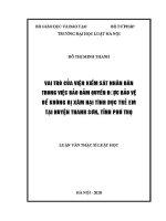 Luận văn thạc sĩ Luật học: Vai trò của Viện Kiểm sát nhân dân trong việc bảo đảm quyền được bảo vệ để không bị xâm hại tình dục trẻ em tại huyện Thanh Sơn, tỉnh Phú Thọ