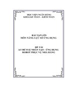 Bài tập lớn môn năng lực số ứng dụng đề tài ai trí tuệ nhân tạo   ứng dụng robot phục vụ nhà hàng