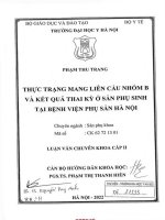 Thực trạng mang liên cầu nhóm b và kết quả thai kỳ ở sản phụ sinh tại bệnh viện phụ sản hà nội