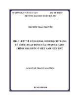 Luận văn thạc sĩ Luật học: Pháp luật về công khai, minh bạch trong tổ chức, hoạt động của cơ quan hành chính nhà nước ở Việt Nam hiện nay