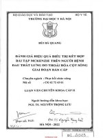 Đánh giá hiệu quả điều trị kết hợp bài tập mckenzie trên người bệnh đau thắt lưng do thoái hóa cột sống giai đoạn bán cấp