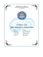 Bài thảo luận môn pháp luật đại cương về giải quyết tình huống chia tài sản