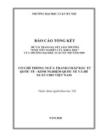 Đề tài sinh viên nghiên cứu khoa học: Cơ chế phòng ngừa tranh chấp đầu tư quốc tế - Kinh nghiệm quốc tế và đề xuất cho Việt Nam