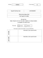 THỰC TRẠNG CƠ CẤU TỔ CHỨC TRONG CÁC HOẠT ĐỘNG LAO ĐỘNG TẠI VIỆT NAM