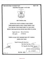 Đánh giá chất lượng cuộc sống trên bệnh nhân chạy thận nhân tạo tại trung tâm thận niệu và lọc máu bv bạch mai bằng bộ công cụ sf36