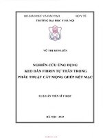 Nghiên cứu ứng dụng keo dán fibrin tự thân trong phẫu thuật cắt mộng ghép kết mạc