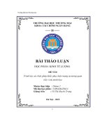 Bài thảo luận học phần kinh tế lượng trình bày các biện pháp khắc phục hiện tượng tự tương quan lấy ví dụ minh họa