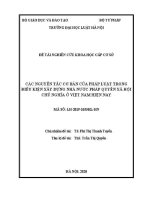 Đề tài nghiên cứu khoa học cấp Trường: Các nguyên tắc cơ bản của pháp luật trong điều kiện xây dựng Nhà nước pháp quyền xã hội chủ nghĩa ở Việt Nam hiện nay