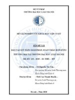 Đề tài nghiên cứu khoa học cấp Trường: Đào tạo kỹ năng đàm phán, soạn thảo hợp đồng thương mại tại Trường Đại học Luật Hà Nội