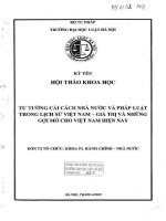 Kỷ yếu hội thảo khoa học cấp Khoa: Tư tưởng cải cách nhà nước và pháp luật trong lịch sử Việt Nam - Giá trị và những gợi mở cho Việt Nam hiện nay