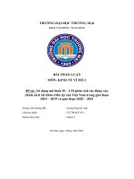 Sử dụng mô hình is – lm phân tích tác động của chính sách tài khóa (tiền tệ) của việt nam trong giai đoạn 2015 – 2019 và giai đoạn 2020 – 2021