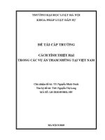 Đề tài nghiên cứu khoa học cấp Trường: Cách tính thiệt hại trong các vụ án tham nhũng tại Việt Nam